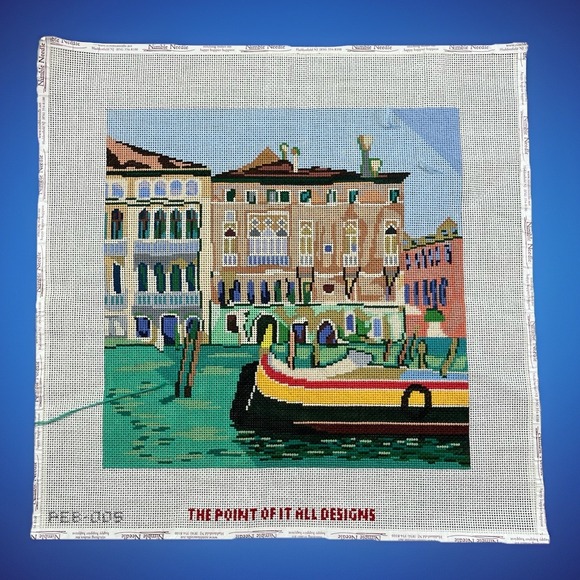 The Point Of It All Designs Other - The Point Of It All Handpainted Needlepoint Canvas Canals Gondolas Venice Italy